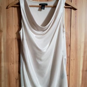 Iridescent sleeveless shirt w/ cowl neck